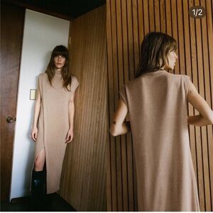 Zara, worn once, S, SOFT LONG DRESS, TAUPE BROWN, 0/0858/491/707/02